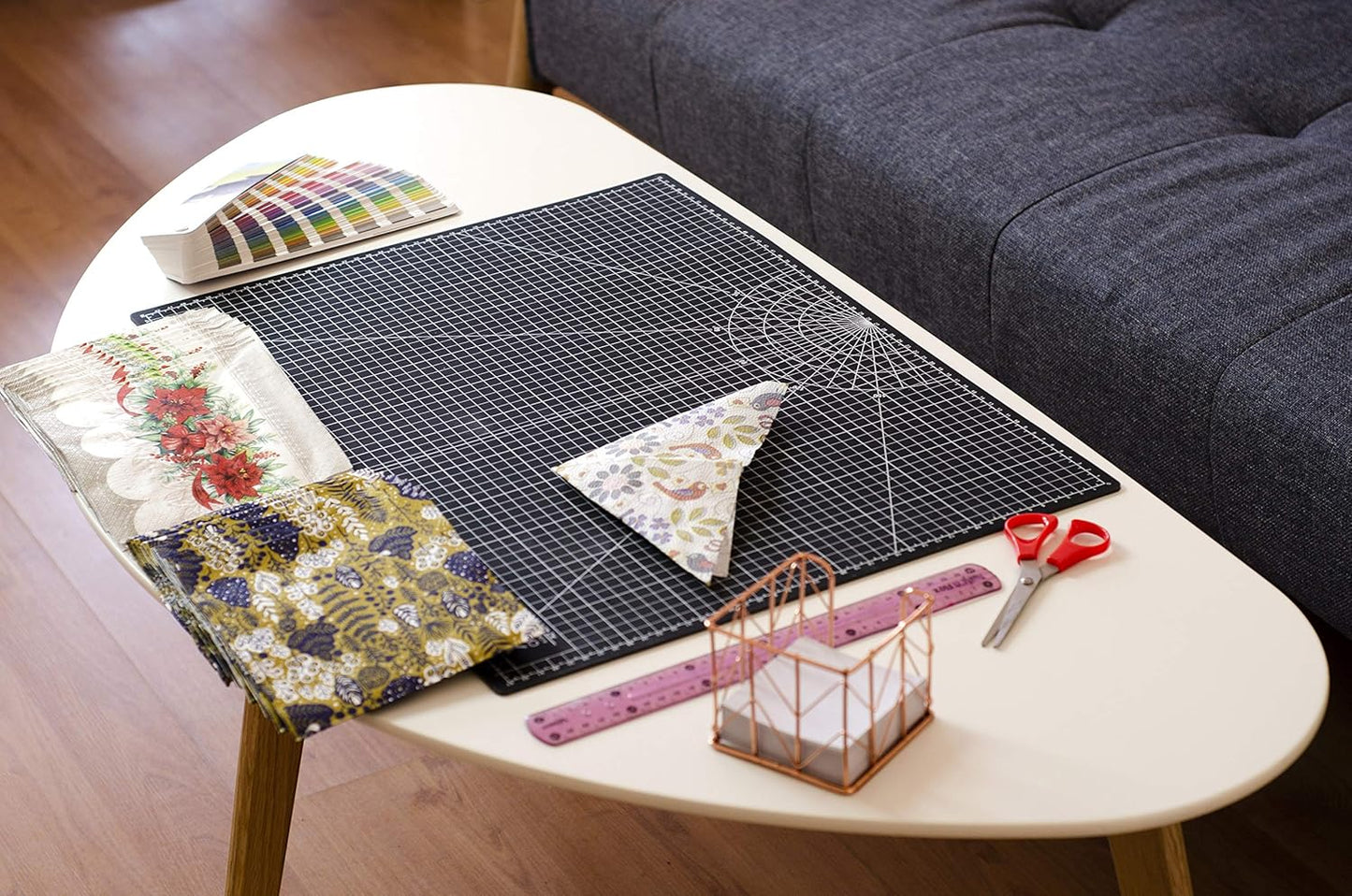 XNM Premium Self Healing Cutting Mat - 18 Inches by 24 inches - A2, 3 Layer Quality PVC Construction - Dual Sided, Imperial and Metric Grid Lines - Perfect for Cutting, Sewing, and Crafts