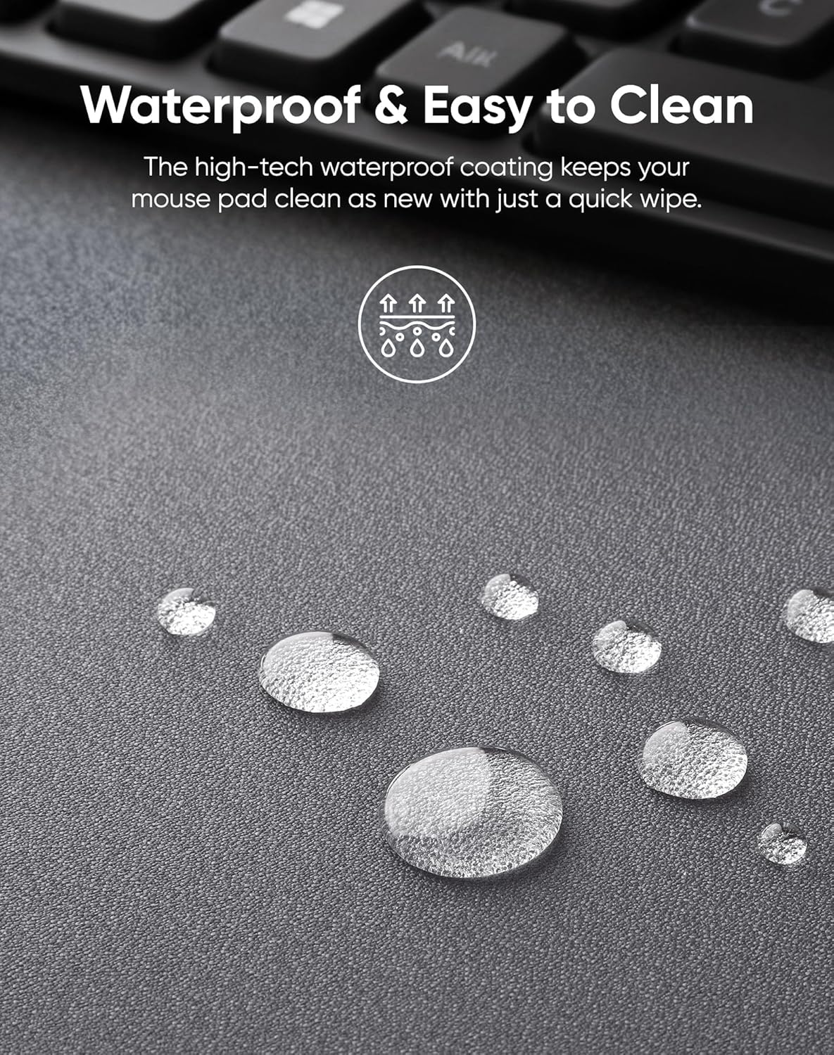 Reniteco Waterproof Large Gaming Mouse Pad with Durable Stitched Edges, Non-Slip Rubber Base, Grainy Jacquard Mouse Mat Desk Pad for Home Office Gaming, 31.5''x11.8''x0.12'', Matte Beige
