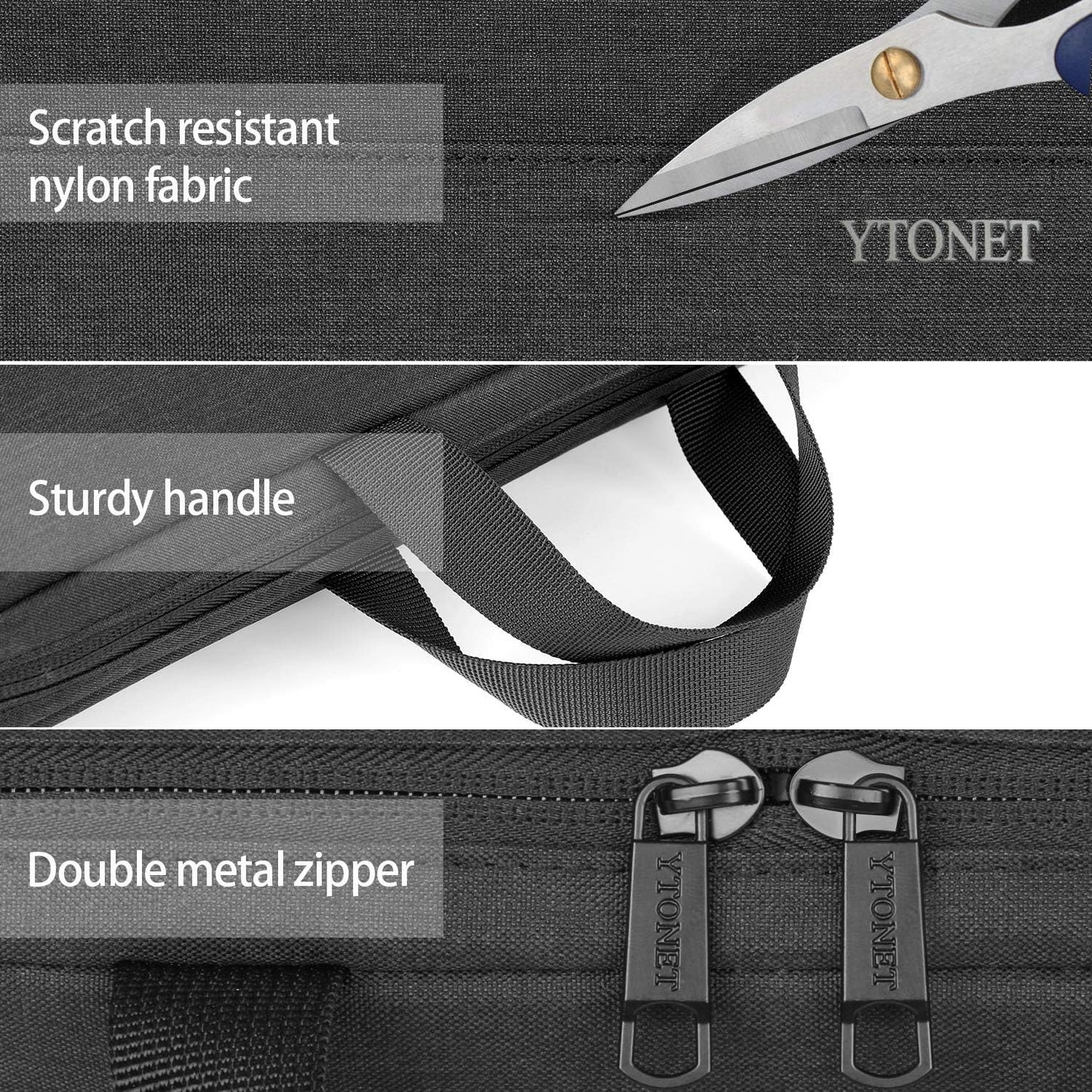 Ytonet Laptop Case, 15.6 inch TSA Laptop Sleeve Computer Bag Water Resistant Computer Case Carrying Cover Compatible for Lenovo, HP, Dell, Asus Notebook, Gifts for Men Women, Grey