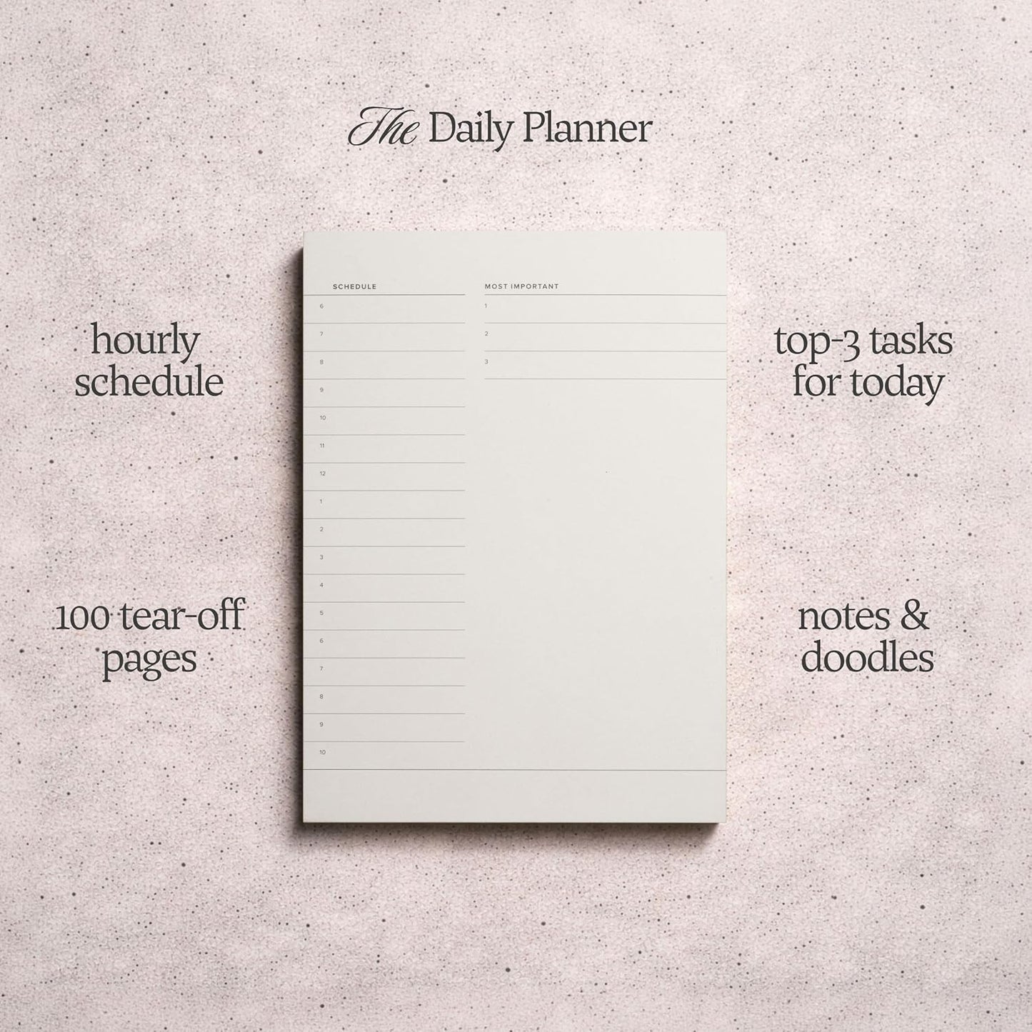 Daily To-Do List Notepad – Desk Pad for Work and Study, Lime, 8.25x5.85 Inches