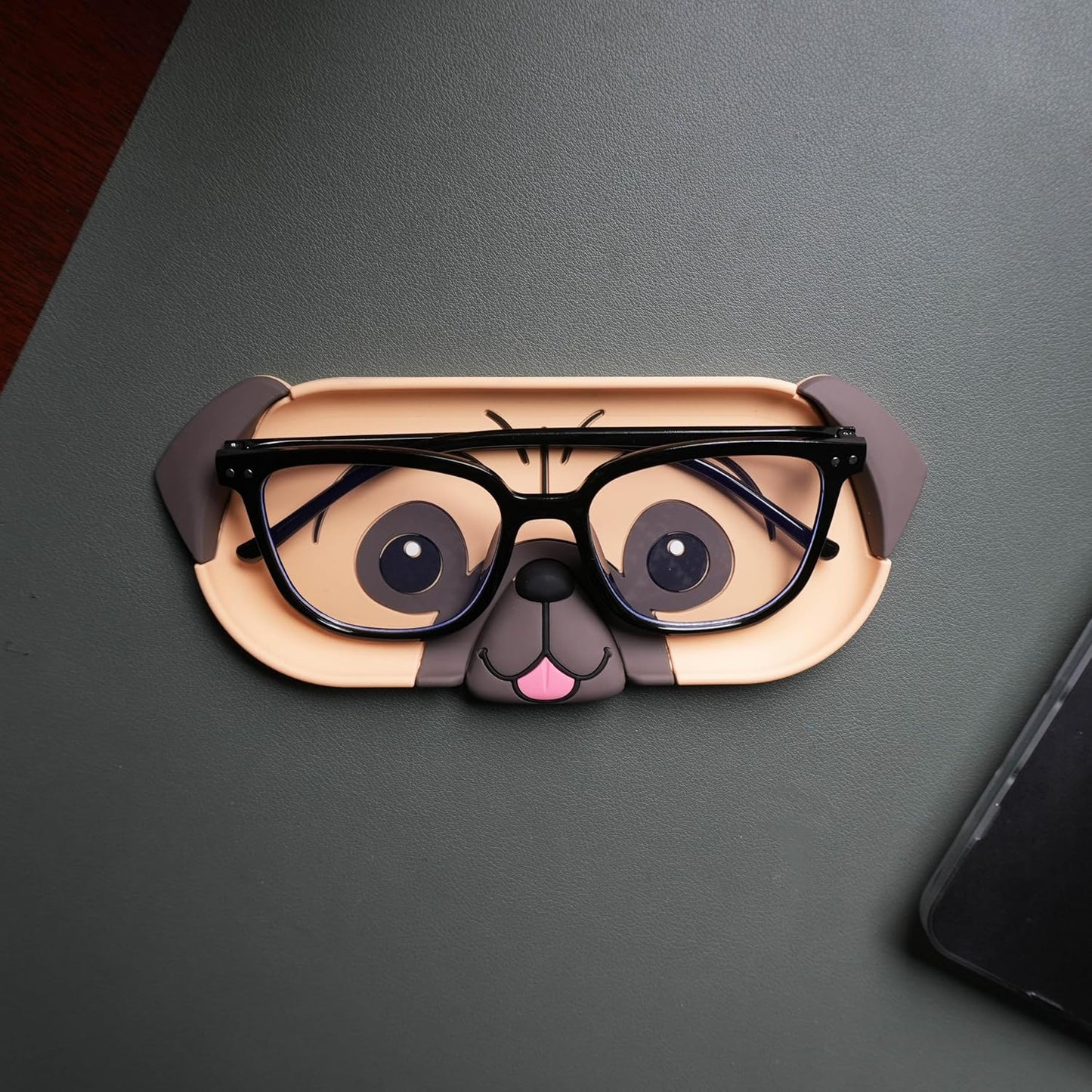 Funny Glasses Tray – Quirky Eyeglass Holder for Desk, Nightstand or Dresser – Unique Home & Office Organizer Gift for Spectacle Wearers – Fox