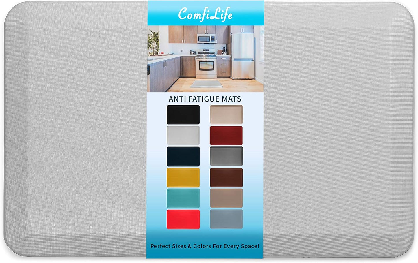 ComfiLife Anti Fatigue Floor Mat – 3/4 Inch Thick Kitchen Mats for Floor, Standing Desk Mat, Kitchen Rug – Comfort at Home, Office – Durable – Stain Resistant – Non-Slip Bottom (20" x 32", Black)