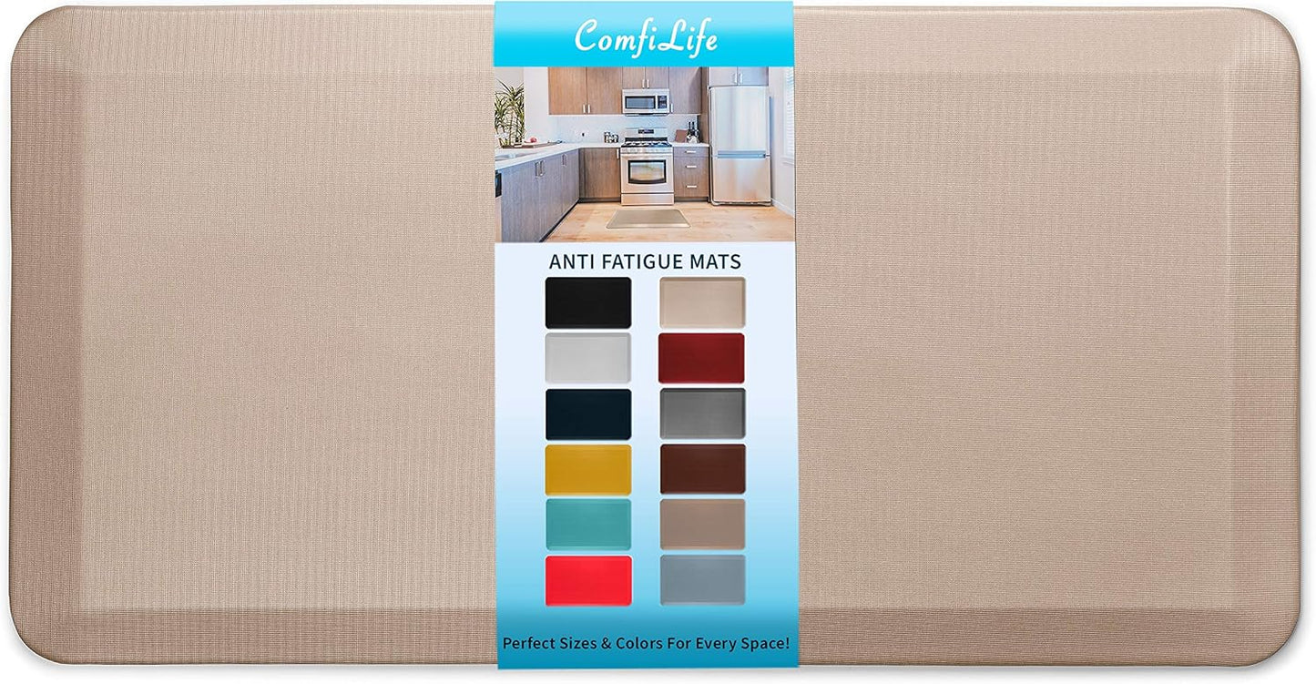 ComfiLife Anti Fatigue Floor Mat – 3/4 Inch Thick Kitchen Mats for Floor, Standing Desk Mat, Kitchen Rug – Comfort at Home, Office – Durable – Stain Resistant – Non-Slip Bottom (20" x 32", Black)