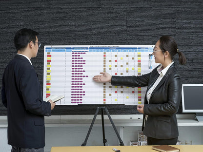 Portfolio Project Management Board Set – Magnetic Whiteboard with Easel, 44” x 23”, 660 Magnets & Accessories – Track Up to 20 Projects, Budget, Risk & Timeline–Visual Project Planner&Tracker