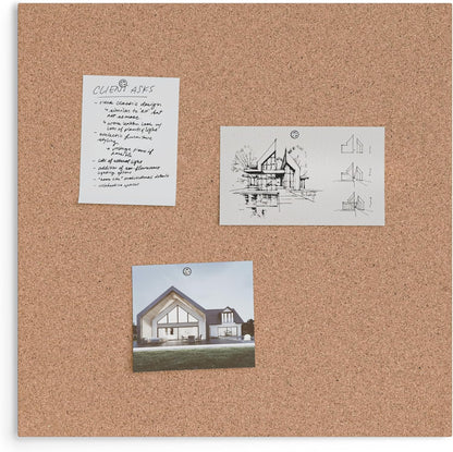 U Brands Cork Canvas Bulletin Board, 14" x 14" Inches, Frameless (463U00-04)