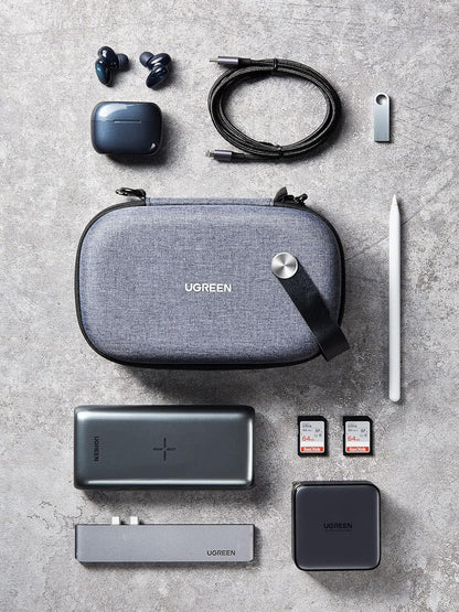 UGREEN Electronic Organizer Travel Case Pouch Bag Accessories Portable Waterproof Storage Bag Travel Essentials with Cable USB Flash Drive Charger External Battery Memory Card