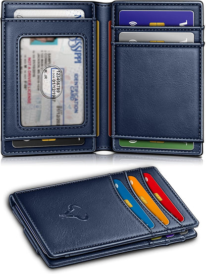 BULLIANT Men Airtag Wallet,Slim Wallet Money Clip Card Holder Magnetic Closure 12 Cards in Front Pocket RFID Blocking