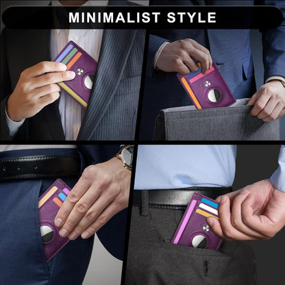 Slim Minimalist Front Pocket Air Tag Wallet, RFID Blocking Card Holder Wallet with Airtag Holder