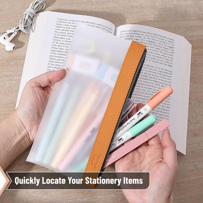 Mr. Pen- Clear Pencil Pouch, 8.50"x4.25", 3 Pack, Durable TPU Material, Medium Water-Resistant Pencil Bags with Smooth Zipper, Multipurpose Clear Pouch for Stationery, School, Office, Travel Supplies
