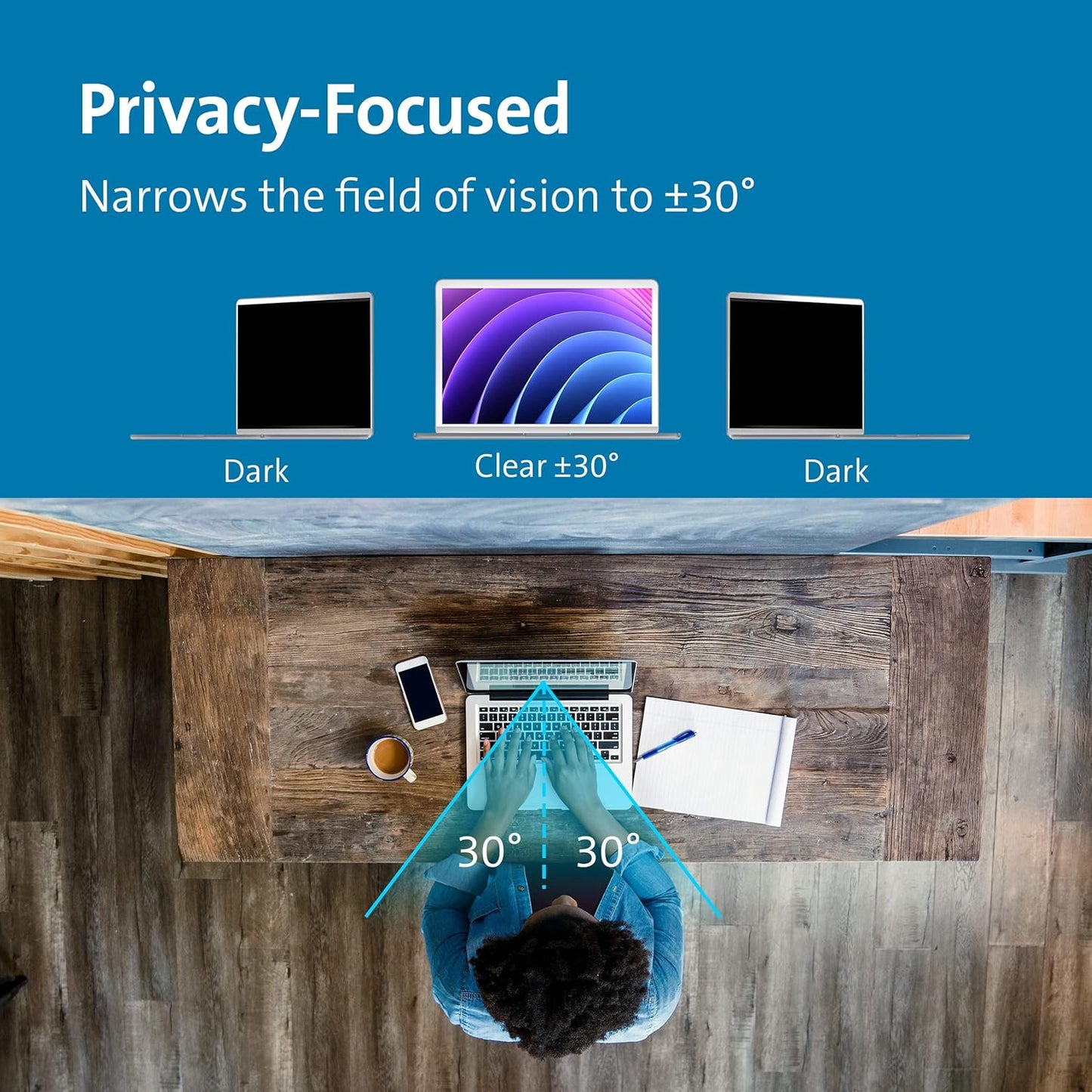 Kensington MagPro™ Magnetic Laptop Privacy Screen 14 inch, Removable 16:9 Laptop Privacy Filter, Anti-Glare, Blue Ray Reduction, Dell Latitude 5420, HP Elitebook 840 G6-G8, Lenovo, Asus (K58352WW)
