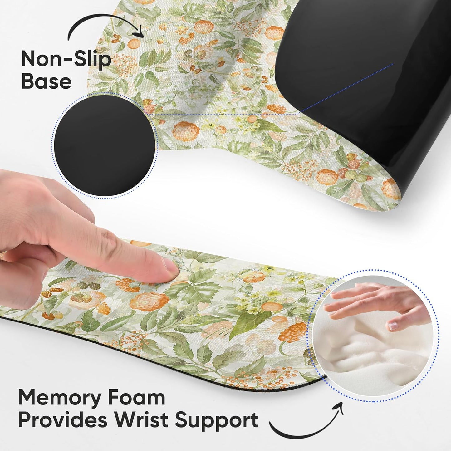 RICHEN Keyboard Wrist Rest Pad and Mouse Wrist Rest Support Mouse Pad Set,Sturdy & Comfortable & Lightweight for Easy Typing & Pain Relief-Ergonomic Support (Brown)
