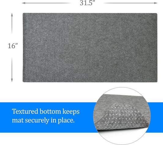 Felt Desk Pad- 31x16 with Non-Slip Backing (Green)