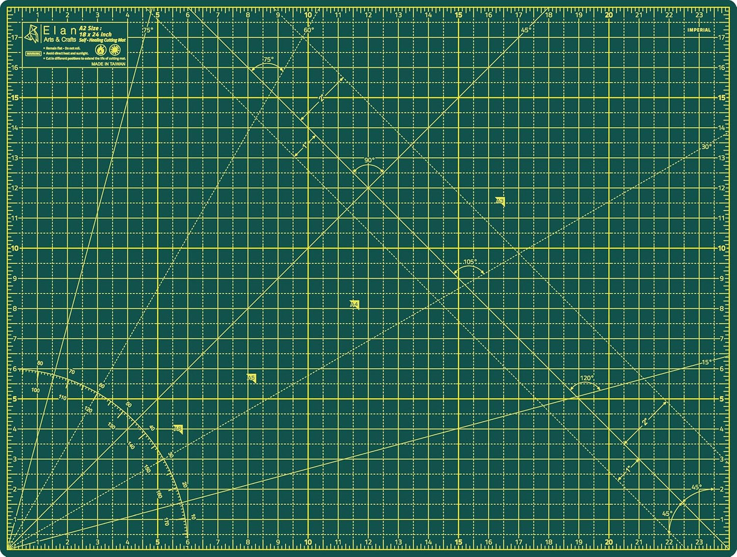 Elan Cutting Mat 36x72 Green, Extra Large Self Healing Cutting Mat 36 x 72 Inch, 5-Ply Craft Board Green, Hobby Board for Sewing and Quilting