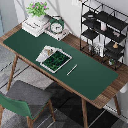 AFIING Large Desk Mat 47" x 17", Dual-Sided Natural Cork & PU Leather Desk Pad, Non-Slip Waterproof Mouse Pad for Office, Home & Gaming, Black