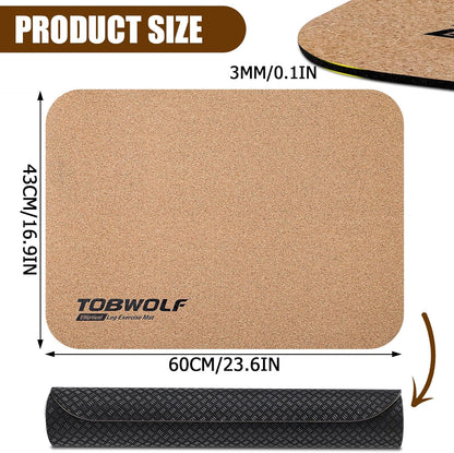 TOBWOLF Non-Slip Workout Mat for Ellipse Leg Exerciser, Ellipse Machine Mat, Exercise Mat for Under Desk Ellipticals, Suitable for Electric Seated Foot Pedal Exerciser, Stability & Floor Protection