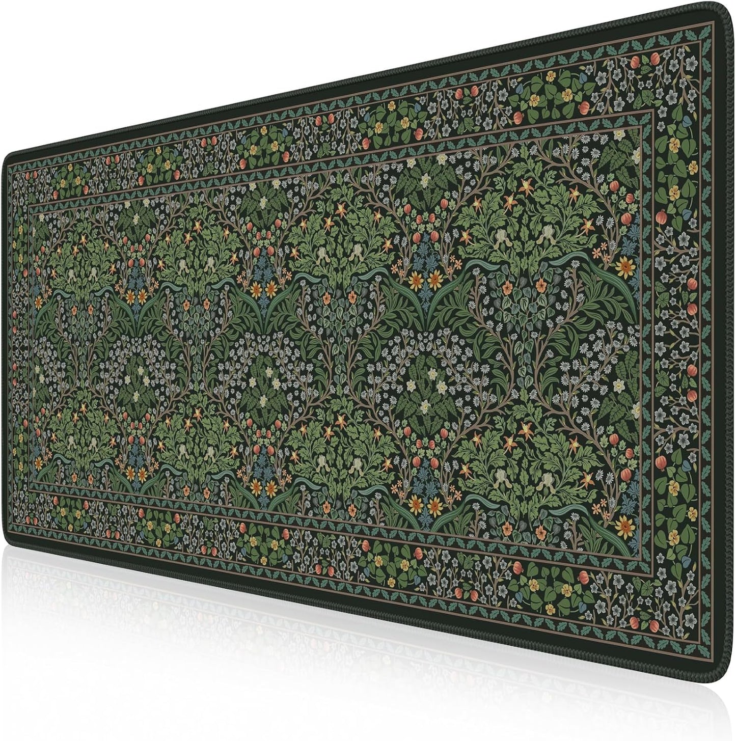 iCasso Desk Mat for Keyboard and Mouse, Large Mouse Pad, Desk Pad Mat, Anti-Slip Big Mousepad with Stitched Edges for Computer Desktop(Deep Green)