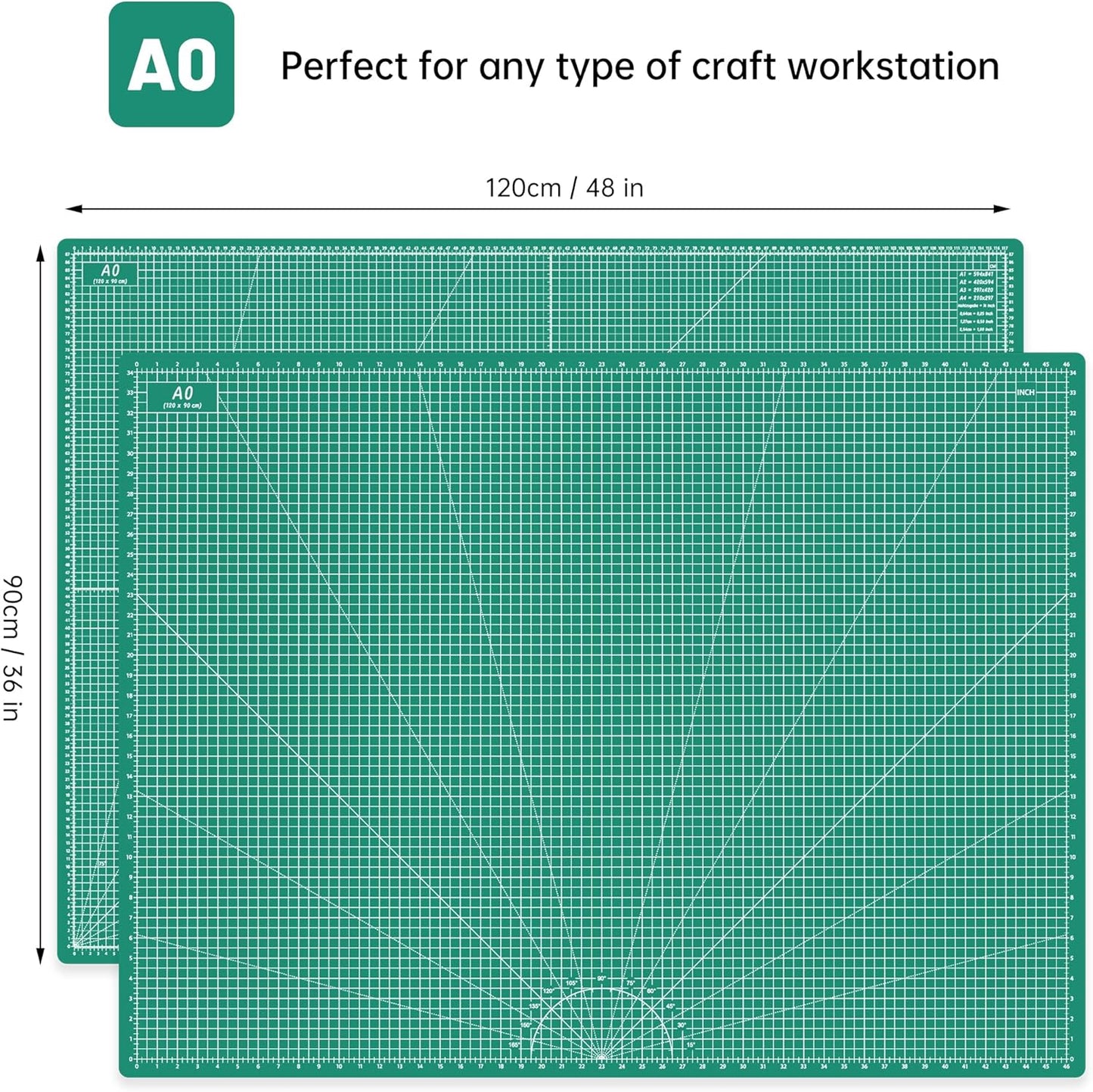 HEADLEY TOOLS 18" x 24" Thickened Self Healing Cutting Mat, A2 Rotary Cutting Sewing Mat for Crafts, Double Sided 5-Ply Table Cutting Board for Fabric Quilting Leather Arts Hobby Project, Grey/Black