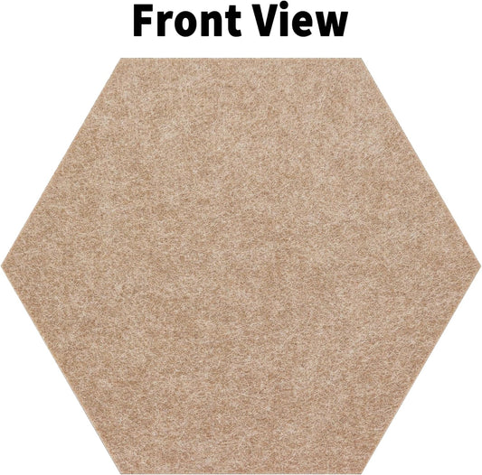 10 Pack Hexagon Cork Board Tiles Alternative, 12'' Fully Self-Adhesive Modern Felt Bulletin for Wall Decor, Frameless Pin Board for Office, Renter-Friendly Decorative Hexagon Corkboard with 30 Pins