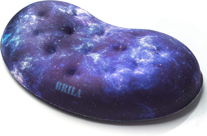 BRILA Ergonomic Memory Foam Mouse Wrist Rest Support Pad Cushion for Computer, Laptop, Office Work, PC Gaming - Massage Holes Design - Wrist Pain Relief (Black Mouse Wrist Rest)