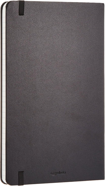 Amazon Basics Classic Grid Notebook for Writing and Note Taking, Hardcover, Graph Ruled, 240 Pages, 5" x 8.25", Black