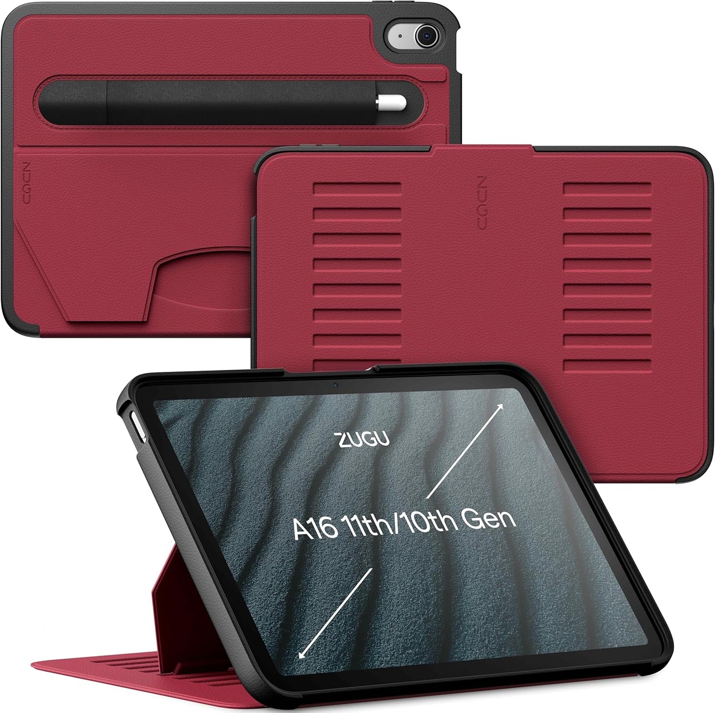 ZUGU CASE for iPad A16 11th Generation 11 Inch (2025), 10th Gen 10.9 Inch (2022) Magnetic Stand & Sleep/Wake Cover, Model #s A3354, A3355, A3356, A2696, A2757, A2777, Stealth Black