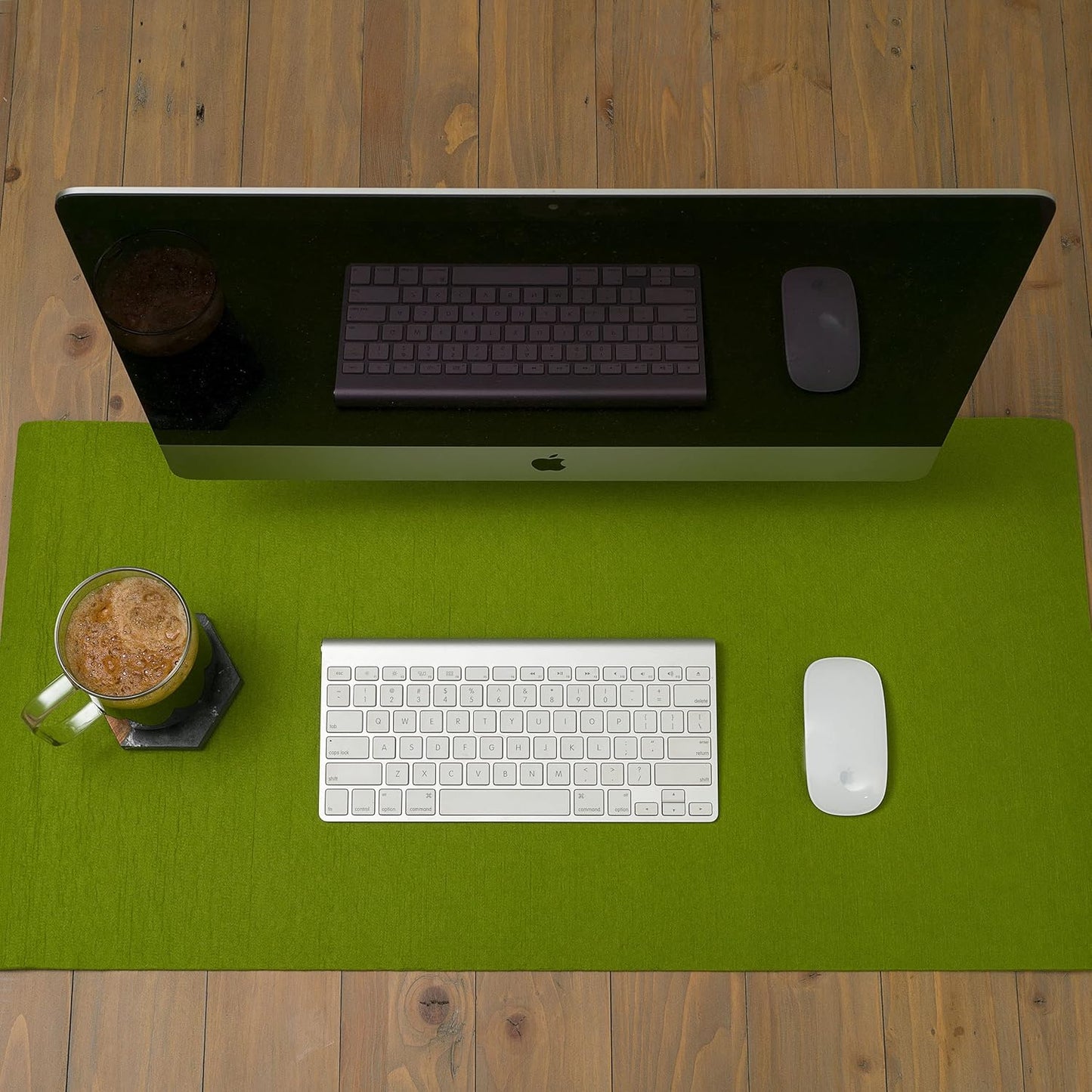 Felt Desk Pad- 31x16 with Non-Slip Backing (Green)
