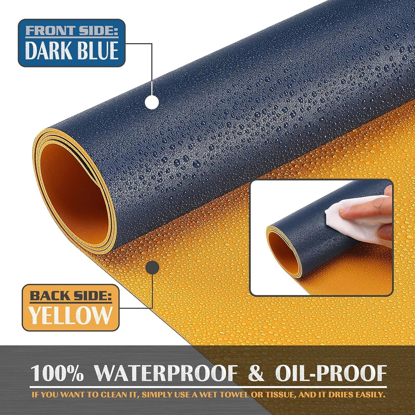 K KNODEL Large Office Leather Desk Mat, Mouse and Keyboard Pad, Computer and Laptop Mat, Desktop Protector and Cover, Writing Pad and Blotter (31.5"x15.7", Black)