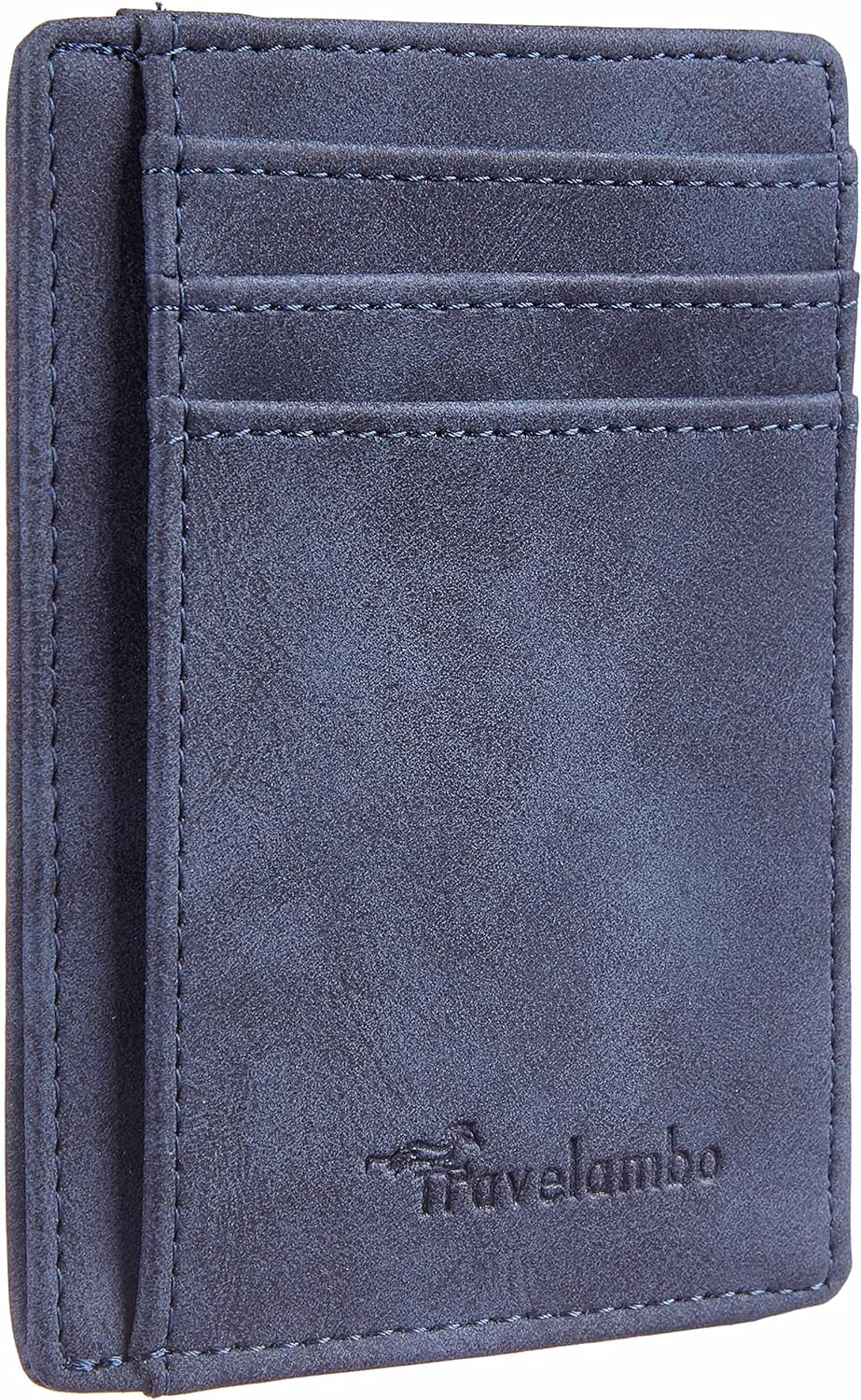 Travelambo Slim Wallet Front Pocket Minimalist Leather RFID Blocking Medium Size