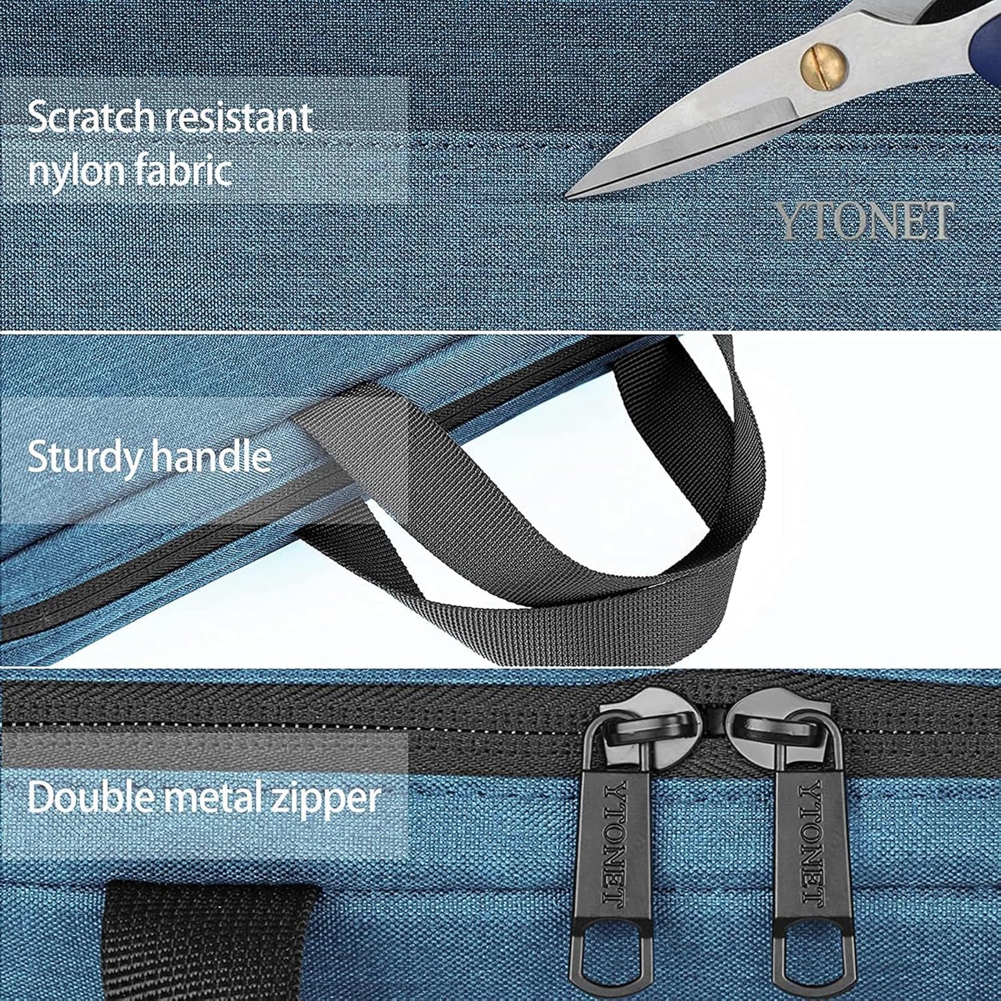 Ytonet Laptop Case, 15.6 inch TSA Laptop Sleeve Computer Bag Water Resistant Computer Case Carrying Cover Compatible for Lenovo, HP, Dell, Asus Notebook, Gifts for Men Women, Grey