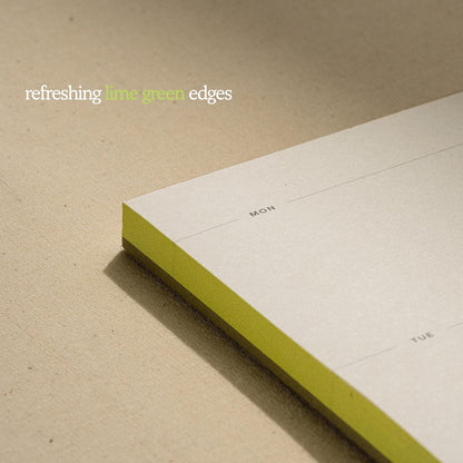 Daily To-Do List Notepad – Desk Pad for Work and Study, Lime, 8.25x5.85 Inches