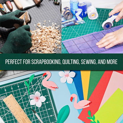 U.S. Art Supply 18" x 24" Self-Healing Cutting Mat 5-Ply - Double-Sided Pink/Blue Craft Mat, Non-Slip Cutting Mats for Crafts, Sewing, Quilting, Scrapbooking