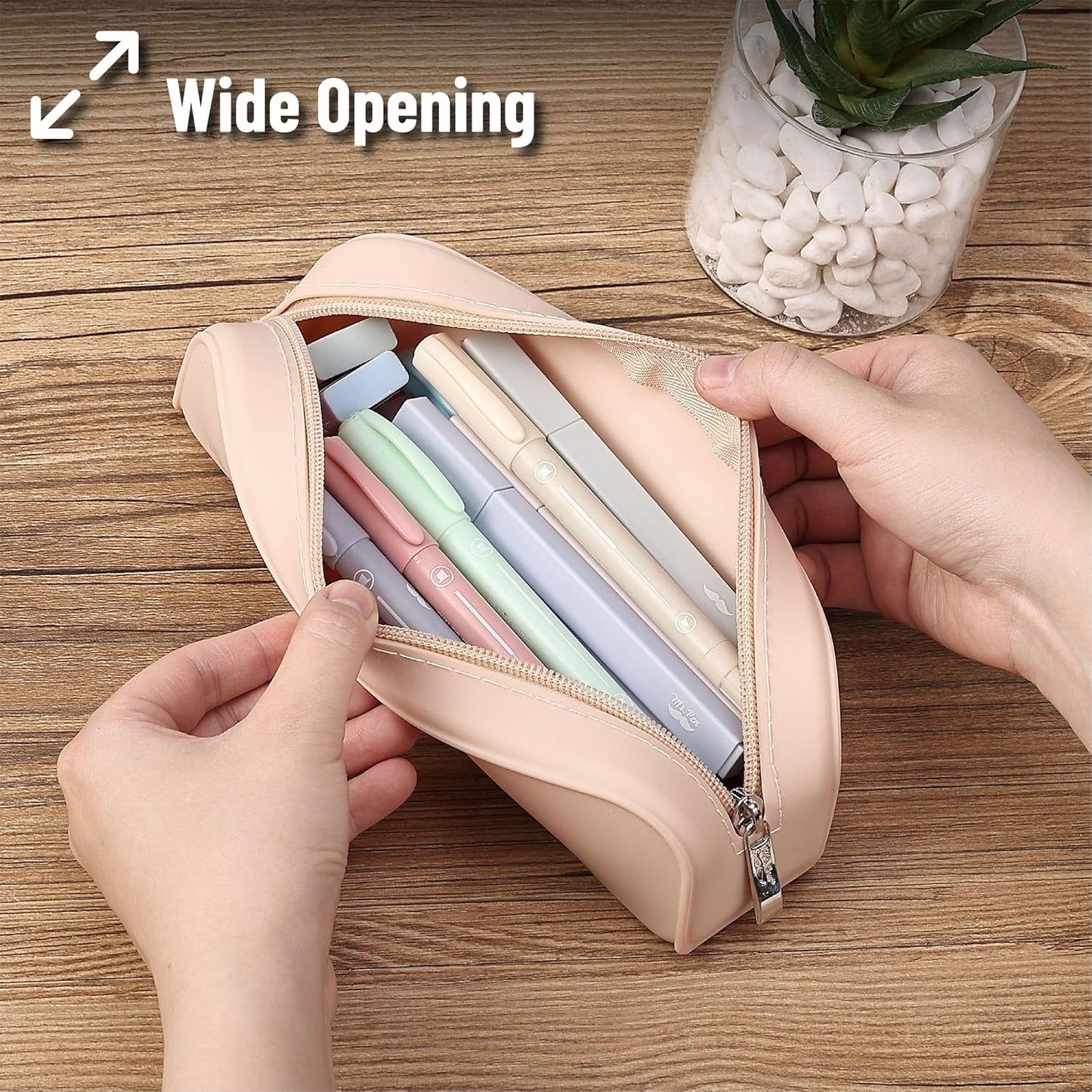 Mr. Pen- Silicone Pencil Case, Aesthetic Pencil Bag for Women, Makeup Pouch, Multifunctional Pouch for Stationery, Cosmetics and Electrical Goods Storage