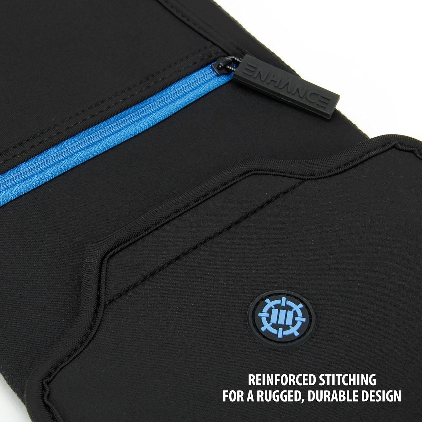 ENHANCE Keyboard Sleeve Travel Case for TKL Tenkeyless Compact Tournament eSports Gaming Keyboards (up to 15 Inches) - Rugged Neoprene Construction , Zipper Mouse Storage and Cable Storage Pouch