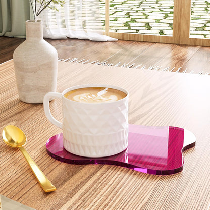 Acrylic Coaster Decorative Plates, Irregular Bar Drink Coaster, Clear Cloud Shape Coffee Cup Coaster, Perfect for Tabletop Protection and Accessories Display.(Gold)