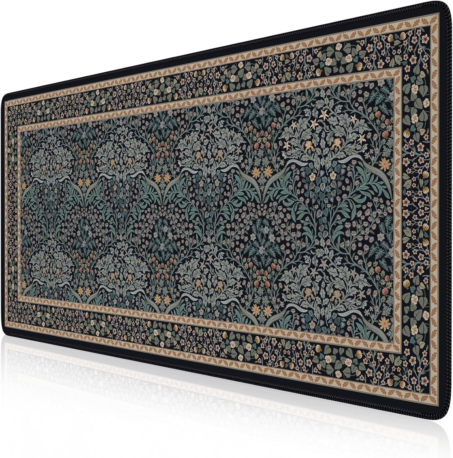 iCasso Desk Cover Mat, Office Mouse Pad, Desk Protector Mat, Extra Large Matt for Desktop,Anti-Slip XXL Big Mousepad with Stitched Edges for Computer Keyboard Retro Black - Colors A