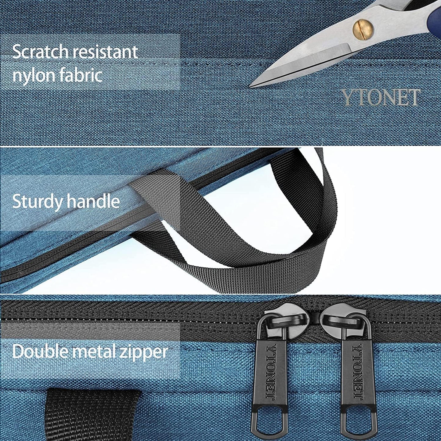 Ytonet Laptop Case, 15.6 inch TSA Laptop Sleeve Computer Bag Water Resistant Computer Case Carrying Cover Compatible for Lenovo, HP, Dell, Asus Notebook, Gifts for Men Women, Grey