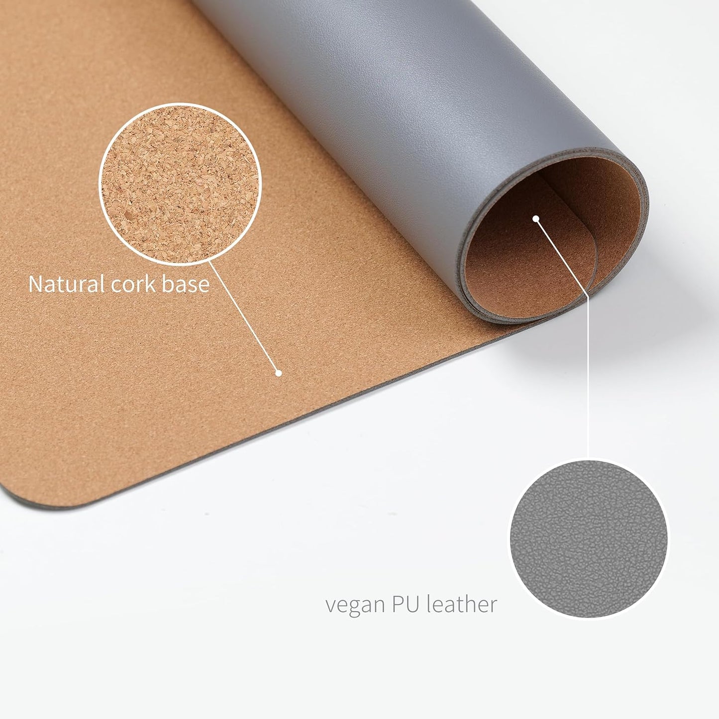 RENMTURE Desk Pad, Cork & PU Leather Desk Mat, Large Mouse pad, Non-Slip Desk Protector and Blotter, Waterproof Writing Pad, Desk Accessories and Organizers for Home Office (Light Yellow, 32"x16")