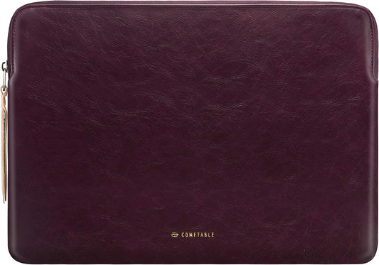 Comfyable Slim Protective Laptop Sleeve Compatible with 13/14 Inch MacBook Air & MacBook Pro M5/M4/M3/M2 Pro/Max 2026, Mac Travel Case, Laptop Pouch, Slim PU Leather Cover, Brown