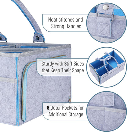 Mr. Pen- Baby Diaper Caddy Organizer, Gray, Medium, Nursery Storage Bin and Car Organizer for Diapers and Baby Wipes