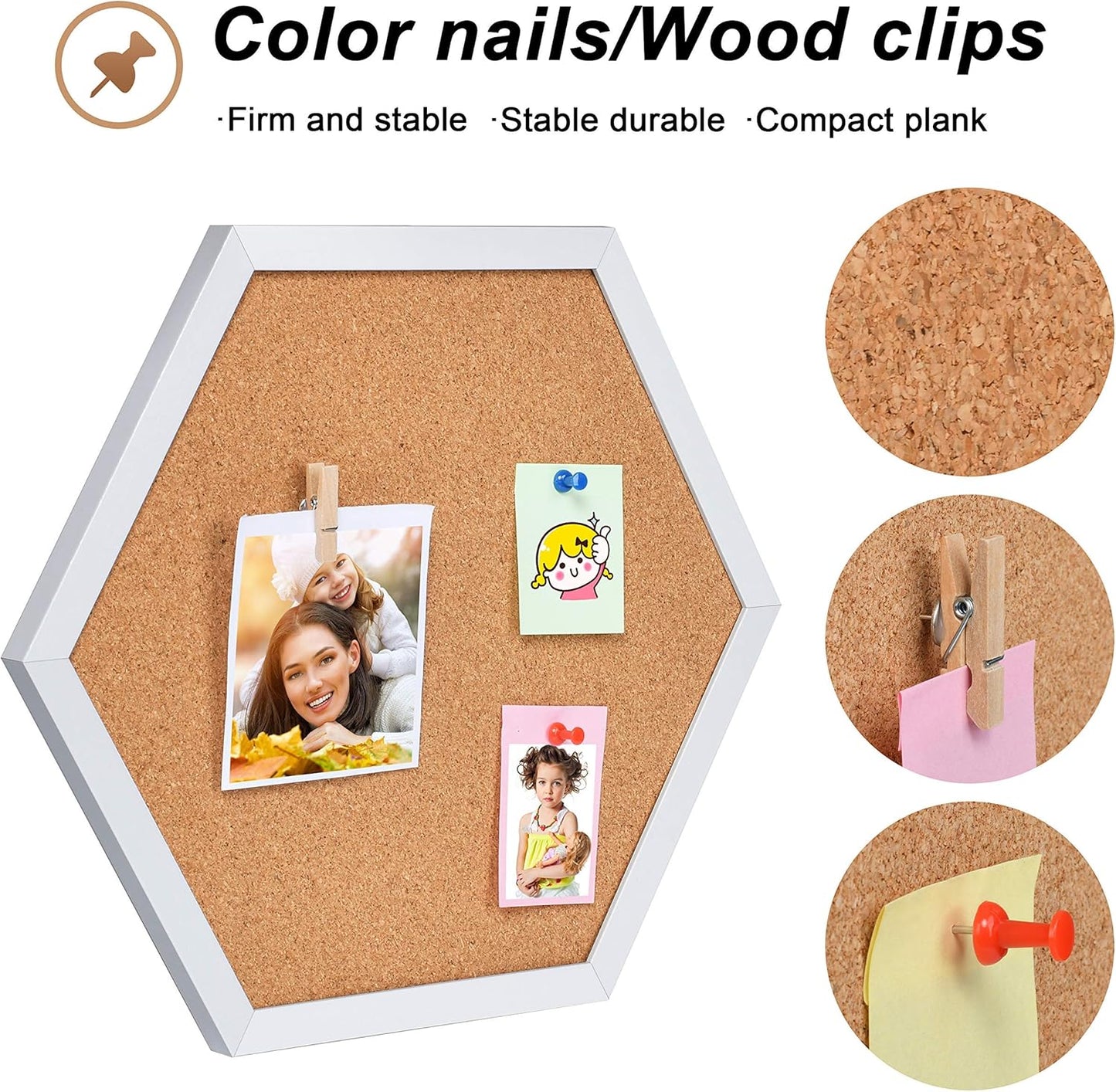 Cork Board Tiles - 4 Packs Adhesive Corkboards for Wall, Small Cork Board Squares Decorative for Office, School & Home