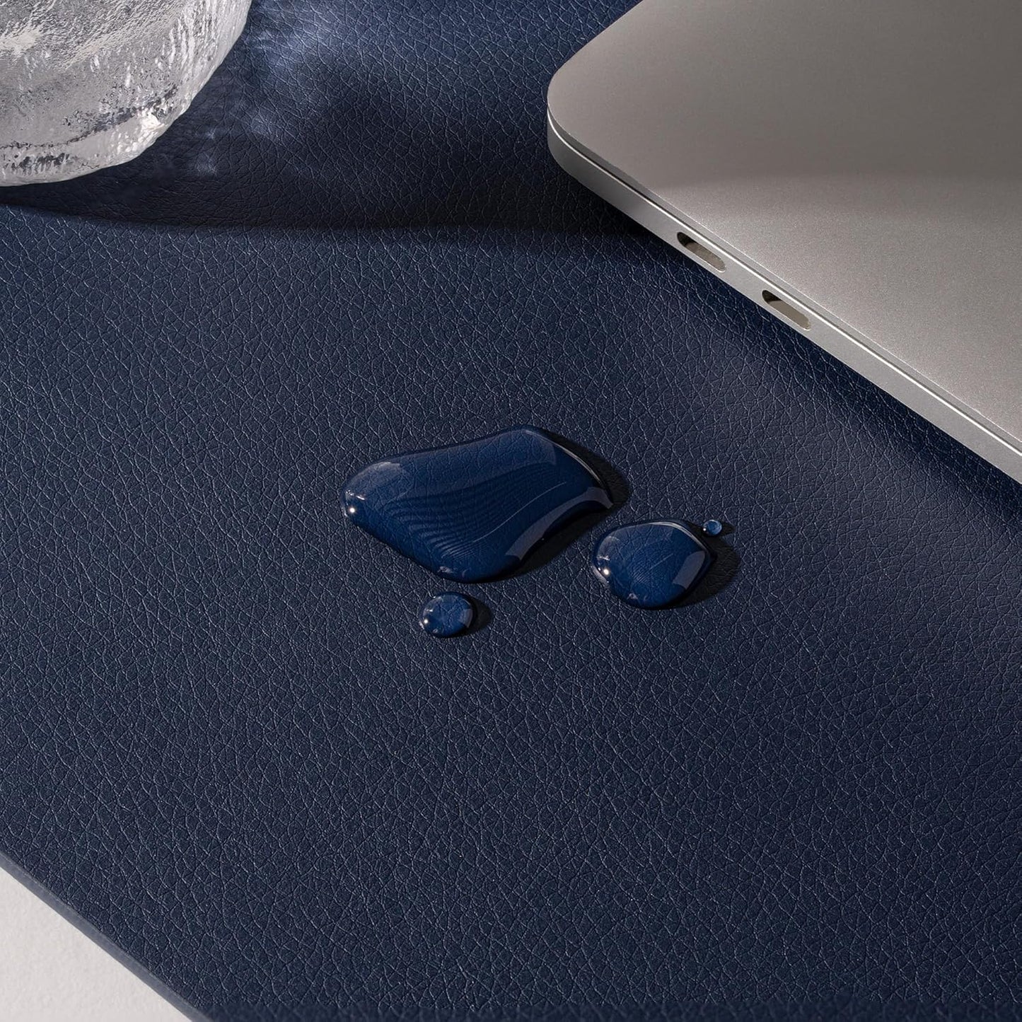 Nekmit Leather Desk Blotter Pad 17 x 12 Inches, Flat, Non-Slip, Waterproof, Black