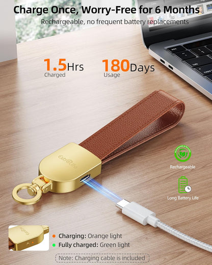 Keychain, Works with Apple Find My, Leather Car Keychain for Women and Men, Car Key Fob Holder, Key Chain with GPS Tracker, Anti-Lost Smart Keys Finder, Rechargeable, Black