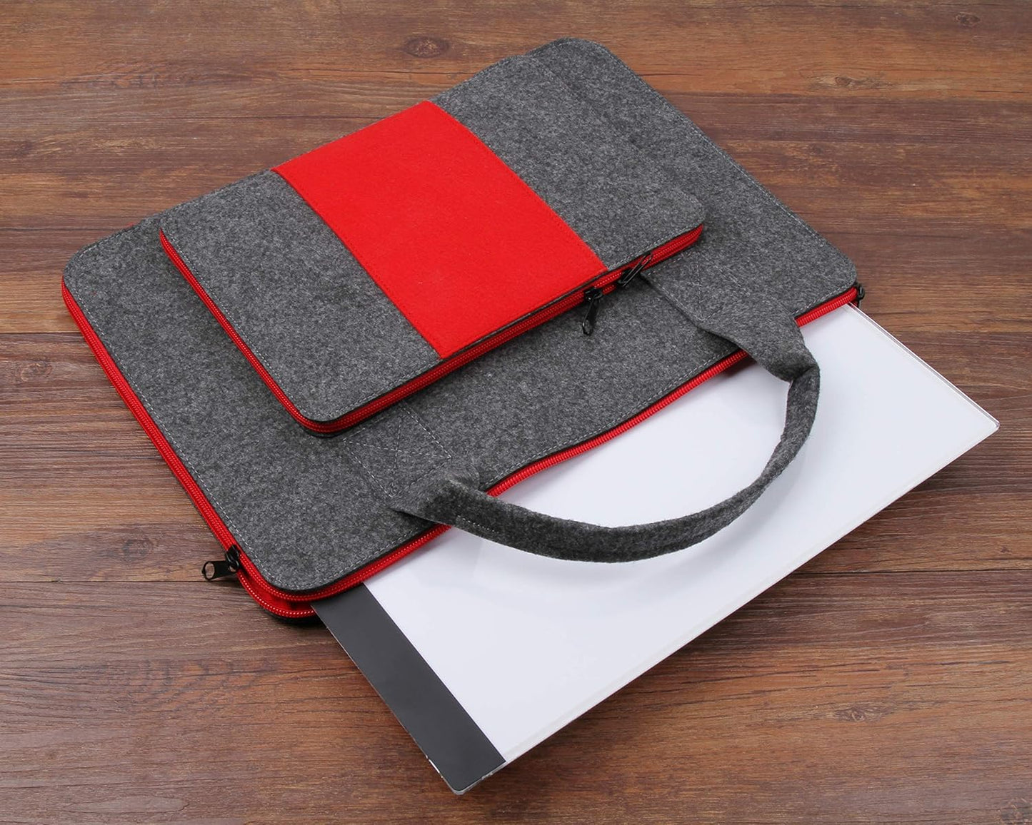 Felt Case Painting Carrying Laptop Case Shockproof Storage Led Light Pad Bag 14.5 x 10.75 Inch Painting Board Leaf Look Weeding Light Box Tools Accessories (For Small Size Light Pad)