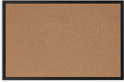 U Brands Cork Bulletin Board, 17" x 23", Black Wood Frame
