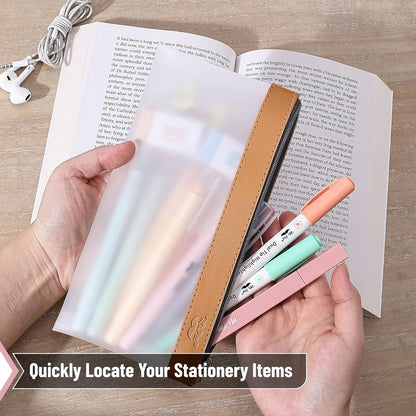 Mr. Pen- Clear Pencil Pouch, 8.50"x4.25", 3 Pack, Durable TPU Material, Medium Water-Resistant Pencil Bags with Smooth Zipper, Multipurpose Clear Pouch for Stationery, School, Office, Travel Supplies