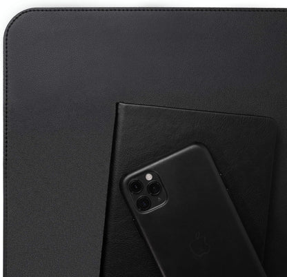 Vine Creations Leather Desk Mat 24" x 17", Desk Protector, PU Leather Desk Pad, Non Slip Small Desk Pad Mat, Desk Blotter, Desk Pads on Top of Desks, Home or Office Small Desk Mat (Black)