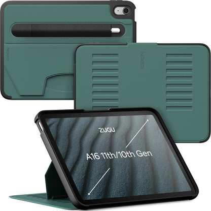 ZUGU CASE for iPad A16 11th Generation 11 Inch (2025), 10th Gen 10.9 Inch (2022) Magnetic Stand & Sleep/Wake Cover, Model #s A3354, A3355, A3356, A2696, A2757, A2777, Stealth Black