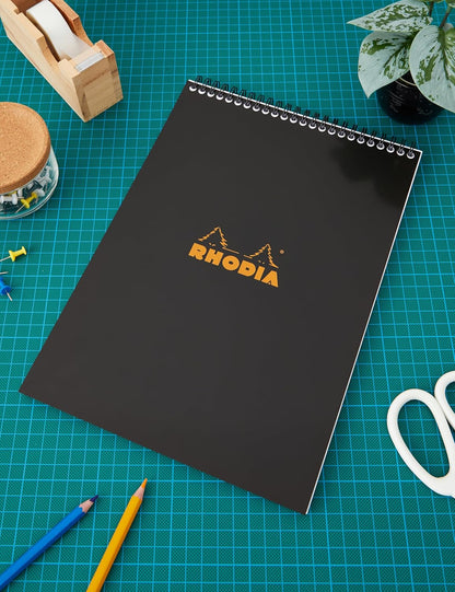 Rhodia #16 Wirebound Notepad 5.8" x 8.3" Dot Pad, Orange Cover