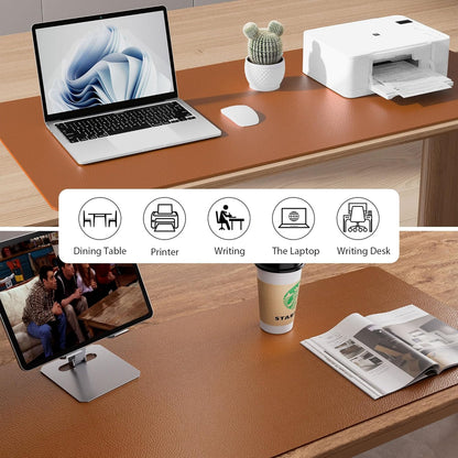 Aothia Non-Slip PU Leather Waterproof Laptop Desk Pad Protector, Blotter Mat, Writing and Mouse Pad for Office & Home, Beige, 23.6" x 13.7" - Colors B