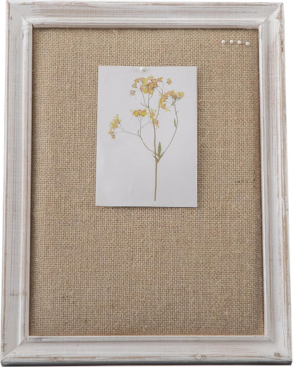 SOFE Cute Bulletin Board for Desk, 12"×16" Linen Pin Board, Farmhouse White Wood Frame, Fabric Memo Board/Vision Board Small, Photo Display Board for Office School Home Living Room